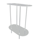 Clear Side Table Acrylic 2 Tier Oval Modern Detachable Nightstand End Table for Living Room Office V1294-YM0901-3116240024711