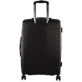 Pierre Cardin Inspired Milleni Checked Luggage Bag Travel Carry On Suitcase 65cm - Black V563-MONACO-MEDIUM-BLACK