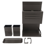 Wall Mount Utensil Rack Grey Aluminum Alloy Easy to Clean Multi Use Wall Utensil Organizer Rack for V1294-YM0901-3118240199511