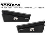 Under Tray Tool Box Underbody Pair Set 900mm Black Steel V379-UTRYBLKL9SET06