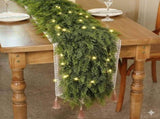 Christmas Garland with Lights, 9ft Pre-Lit LED Faux Cedar Garland for Fireplace Mantle, Indoor V1192-AZ-W-30135