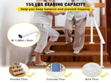 Outdoor Stair Railing Kit, 5 FT Handrails 0-5 Steps, Adjustable Angle White Aluminum Stair Hand Rail V952-SNLZSLZYGL5FTPDUBV0