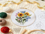 Complete Floral Embroidery For Beginners With Colorful Yarn Needles And Patterns Create Your Own V1369-AZ3-W-25412