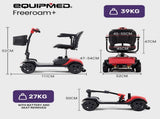 EQUIPMED FreeRoam Mid-Sized Lithium Fast Easy Charge Mobility Scooter, Red V219-HMBMSCEQ3LRA