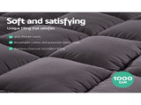 Giselle Bedding Bamboo Charcoal Filling Pillowtop Topper 1000GSM 5cm Thick Pillowtop Pad for Back TOPPER-CHAR-KS