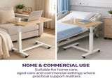 EQUIPMED Overbed Table with Gas Lift, 15kg Load, Steel Frame, 78-107cm Adjustable Height, Lockable V219-ALFOBTEQ84WA