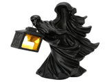 LED Halloween Ornament Resin Witch Sculpture Statue Lantern for Garden Terrace FestivalsBlack V1294-YM0710-3119210219012