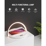 Wireless Charger Bedside Lamp LED Touch Night Light with QC3.0 10W Induction Charger, White V1237-ZY-528-129