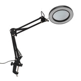 10X Magnifying Lamp with Clamp Black Adjustable Swivel Arm 3 Colors Mode USB 5V Stepless Dimming V1294-YM0901-3119230113211
