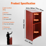 Podium Stand, 47 in Hostess Stand with 4 Rolling Wheels, Wood Podium with Storage Shelves, and Slant V952-CTSJTZSYMDF47U54AV0