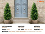 2 Pack 5' Artificial Cedar Topiary Tree Faux Plant UV Decor In/Outdoor V952-XSRGXJS60YCAVOMHCV0