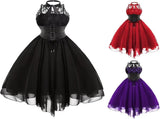 Sleeveless Gothic Lace Dress for Women 80s Party Dress Corset Halter Lace Swing Cocktail Purple XXL V1188-CE-A41-00223-8