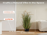 Artificial Grass Plant, 2 Pack 1194mm Horsetail Reed Grass in Pot, Premium PVC Faux Fake Greenery V952-DPKMWCLS47INQSMT0001V0