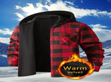 Plaid Hooded Jacket with Velvet Lining - Yellow - Size XL V1106-M-APP-9978-YELL-XLAUXLEU52