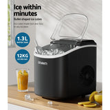 Devanti 12kg Ice Maker Machine w/Self Cleaning Black IM-ZB12H-BK