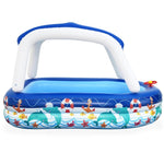 Bestway Kids Pool 213x155x132cm Inflatable Swimming w/ Canopy Play Pools 282L BW-POOL-KID-54370