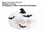 Halloween Resin Pumpkin Decoration Set with Spider Web Bat and Lettering Designs, Ins Style European V1341-ZY-RLSQAAM3-4-PIECECOMPLETESET