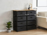 CARLA HOME 8 Drawer Fabric Storage Dresser - Steel Frame - Black - Storage Rack - Rustic V178-36408