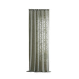 Green Semi Sheer Curtain, 55x102 Inches Light Filtering Window Panel, Embossed Lace Design, V1369-AZ3-W-12276