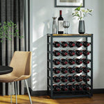 6-Tier Freestanding Wine Rack for 30 Bottles with Wood Countertop and Sturdy Metal Frame V178-36091