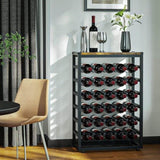 6-Tier Freestanding Wine Rack for 30 Bottles with Wood Countertop and Sturdy Metal Frame V178-36091