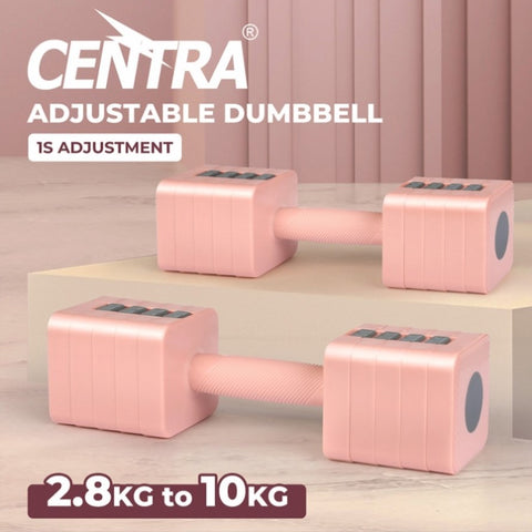 Centra 2x5kg Adjustable Dumbbell Set Pink Colour SP1019-5KG-PK