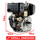Baumr-AG 10HP Diesel Stationary Engine Electric Start OHV Replacement Motor V219-ENGDSLBMRC46E