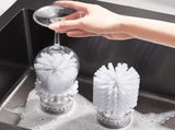 Bottle Brush with Suction Cup, Wine Cup Cleaner, Portable Turtle Scrub Glass Bottle Bristle V1188-WTJ-LZZ-01666