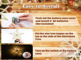 Christmas Tree Topper Star with LED String Light Glitter Christmas Tree Top Star Lamp for Christmas V1294-YM0714-10305585
