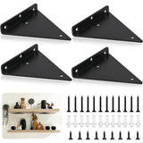 4 Pack Triangle Shelf, 5.5 Inch Iron Floating Shelf, Wall Mounted Metal Shelf V1237-ZY-528-257