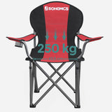 SONGMICS Folding Camping Chair with Bottle Holder Red and Black V227-8498101001450