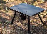 Small Folding Camping Table Portable - Adjustable Height Table with Collapsible Stool and Mesh Layer V1192-AZ-W-14768