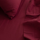 Royal Comfort Vintage Washed 100 % Cotton Sheet Set Single - Mulled Wine ABM-10002571
