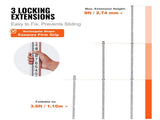 Aluminum Grade Rod, 9-Feet/8ths 3 Sections Telescopic Measuring Rod, Double-Sided Scale 1/8in V952-YZCLG9YCFEETZ18PHV0