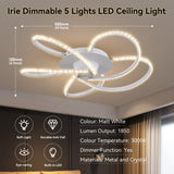 Irie Dimmable 5 Lights LED Ceiling Light - White V558-LL002CL012W