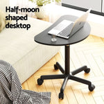 Artiss Laptop Desk Portable Height Adjustable Table Caster Wheels 60CM Black LA-DESK-RD-60-BK