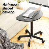 Artiss Laptop Desk Portable Height Adjustable Table Caster Wheels 60CM Black LA-DESK-RD-60-BK