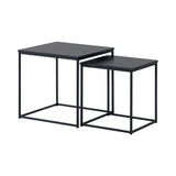CARLA HOME Nesting Side Table Set of 2 - Black Steel Frame - Classic - Tables Living Room V178-36422