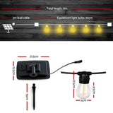 17m Solar Festoon Lights Outdoor LED String Light Christmas Party Garden Decor LIGHT-B-SOLAR-S14-15-WW