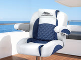 Seamanship Reclining Captain Boat Seat 90&deg-155&deg Recline, 19cm Thick Cushion BS-B-ARMREST-BL