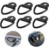 Lashing Ring 6 Pieces D-Ring Anchor 85 X 63 Mm, Black Heavy Duty Lashing Rings Load 300Kg For V1188-MS-227-0802