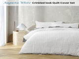 Accessorize Augusta White Ruched Quilt Cover Set Double V442-HIN-QUILTCS-AUGUSTA-WHITE-DS