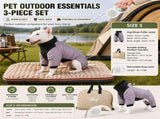 3-Piece Grey Winter Pet Outdoor Travel Set grey s size Reflective Dog Puffer Jacket, grey 3m V888-ELOSUNG53304