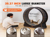 Wooden Cat Exercise Wheel, 43.3" Large Cat Treadmill Wheel for Indoor Cats, Cat Running Wheel with V952-MZMPBJHSMDB4VD4DSV0