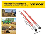Pair Hay Spear 43" Bale Spear 3000 lbs Capacity, Bale Spike Quick Attach Square Hay Bale Spears 1 V952-CM45X1100-30002PCV0