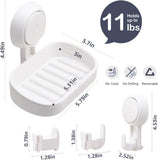 5 Pack Suction Cup Storage Baskets, Drill-Free Wall Organisers for Soap, Towels, Toiletries, Kitchen V1189-LC-AMZ-00272