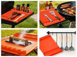 2 Pack Silicone Grill Tool Mat 16 x 11.5 Inch Heat Resistant NonSlip BBQ Utensil Mat, Outdoor V1188-MS-824-002