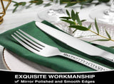 Hammered Silverware Set, 40-Piece Stainless Steel Square Flatware Set for 8, Food-Grade Tableware V1258-DP02-C-44