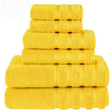 Yellow Luxury 6-Piece Combed Cotton Towel Bale Set - Ultra Soft & Absorbent Bath, Hand, Face Towels V888-ELOSUNG27920