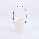 Ceramic Flower Pot - Indoor/Outdoor Use - Shatterproof - White - 1 Piece Wall-Mounted Planter V1258-DP02-BOL-533